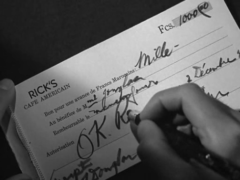 Rick Blaine\'s cheque