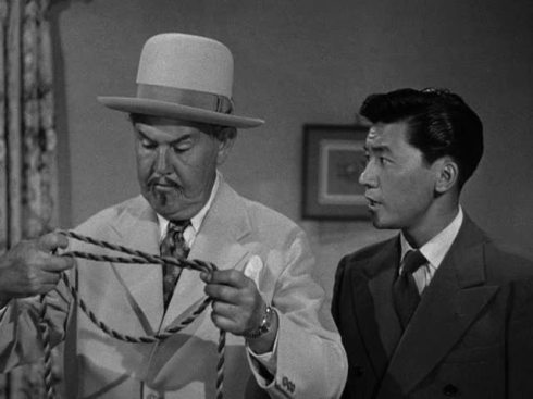 Sidney Toler as Charlie Chan and Victor Sen Yung as Son Number Two in The Trap