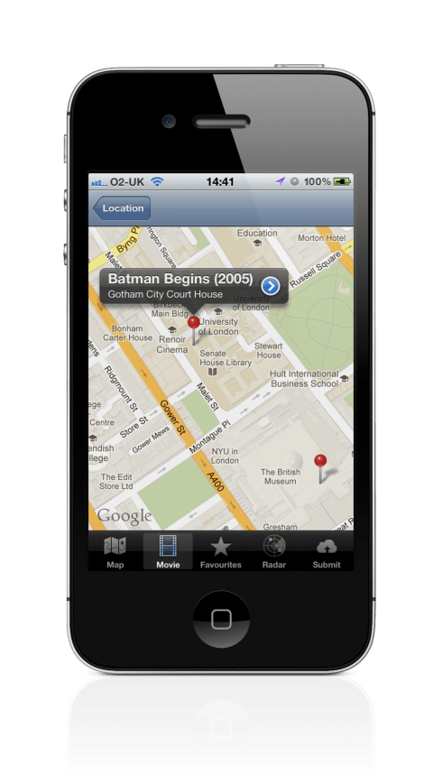 Movie Map London for iPhone 